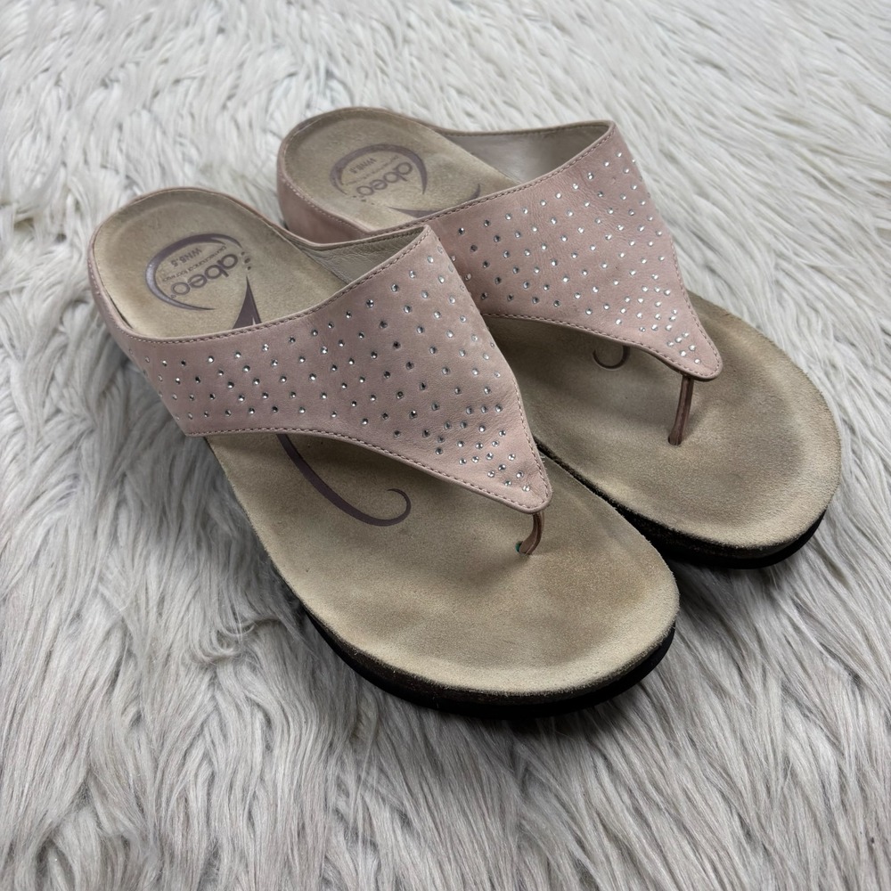 Abeo Women's 8.5‎ N Bravo Pink Rhinestone Arch Support Flip Flop Sandals